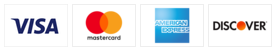 Accepted credit cards: Visa, Mastercard, American Express, Discover